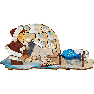 Lichterwelt Kerzenhalter Sonstige Bastelset Teelichthalter Eskimo - 8 cm