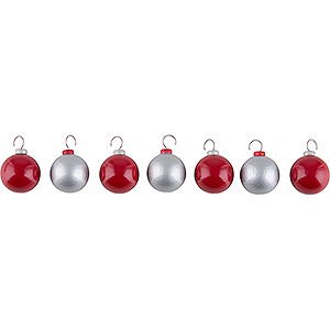 Small Figures & Ornaments Näumanns Wicht Baubles - Red and Silver - 2 cm / 1 inch