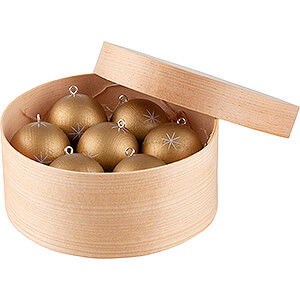 Tree ornaments Misc. Tree Ornaments Baubles in Wood Chip Box - golden - 11,5 cm / 4.5 inch