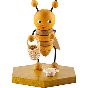 Small Figures & Ornaments Zenker Bee Family Bee with Flower Basket - 8 cm / 3.1 inch