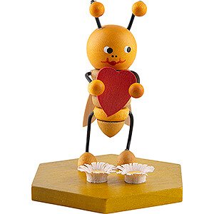 Small Figures & Ornaments Zenker Bee Family Bee with Heart - 8 cm / 3.1 inch