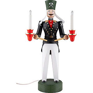 Weihnachtsengel Engel und Bergmann Bergmann ohne Joch, lasiert, elektrisch - 52 cm