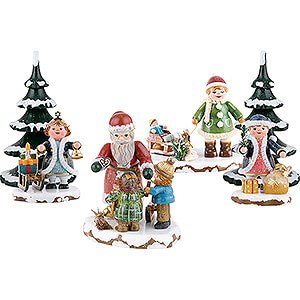 Kleine Figuren & Miniaturen Hubrig Winterkinder Bescherung der Winterkinder mit dem Weihnachtsmann (Hubrig)