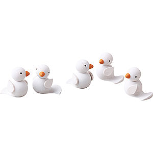 Small Figures & Ornaments Gnter Reichel Easter Bunnies Birds, Set of Five - 0,7 cm / 0.3 inch