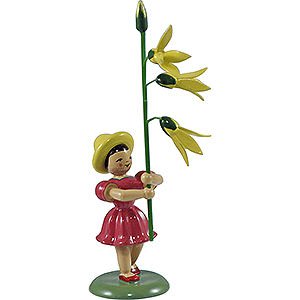 Kleine Figuren & Miniaturen Blumenkinder Blumenkind Forsythie, farbig - 12 cm