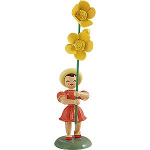 Kleine Figuren & Miniaturen Blumenkinder Blumenkind mit Butterblume, farbig - 12 cm
