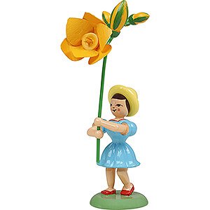 Kleine Figuren & Miniaturen Blumenkinder Blumenkind mit Freesie, farbig - 11 cm