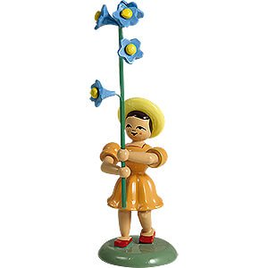 Kleine Figuren & Miniaturen Blumenkinder Blumenkind mit Vergissmeinnicht, farbig - 11,5 cm