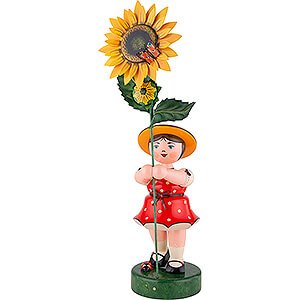 Kleine Figuren & Miniaturen Hubrig Blumenkinder Blumenmdchen mit Sonnenblume, rot - 53 cm