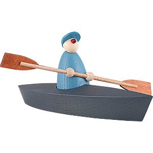 Small Figures & Ornaments Björn Köhler Well-wisher Boat Trip of One, Light Blue - 9 cm / 3.5 inch