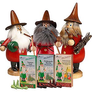 Smokers Hobbies Bundle - Three Cheeky Gnomes plus three packs of incense