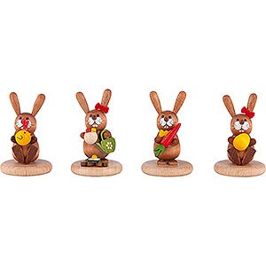Small Figures & Ornaments Easter World Bunnies - 4 pcs. - Chick, Watering Can, Carrot and Egg - 5 cm / 2 inch