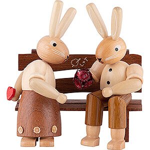 Small Figures & Ornaments Easter World Bunny Couple Sitting - 9 cm / 3.5 inch