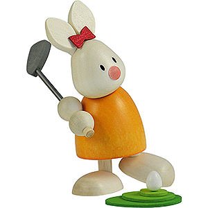 Gift Ideas Easter Bunny Emma Golfing, Teeing Off - 9 cm / 3.5 inch