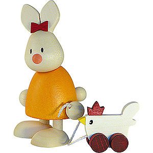Gift Ideas Easter Bunny Emma with Chicken - 9 cm / 3.5 inch