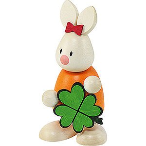 Gift Ideas Easter Bunny Emma with Clover - 9 cm / 3.5 inch