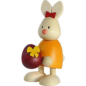Gift Ideas Easter Bunny Emma with Large Egg - 9 cm / 3.5 inch