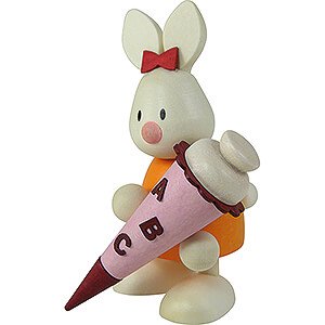 Gift Ideas Back to School Bunny Emma with School Cone - 9 cm / 3.5 inch