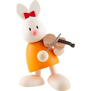 Small Figures & Ornaments Max & Emma (Hobler) Bunny Emma with Violin - 9 cm / 3.5 inch