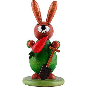 Small Figures & Ornaments Easter World Bunny Green with Carrot - 9 cm / 3.5 inch