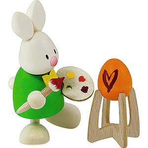Gift Ideas Easter Bunny Max as Painter - 9 cm / 3.5 inch