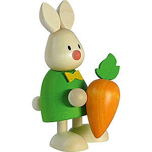 Small Figures & Ornaments Max & Emma (Hobler) Bunny Max with Large Carrot - 9 cm / 3.5 inch