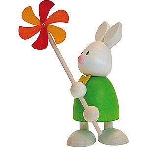 Small Figures & Ornaments Max & Emma (Hobler) Bunny Max with Wind Mill - 9 cm / 3.5 inch