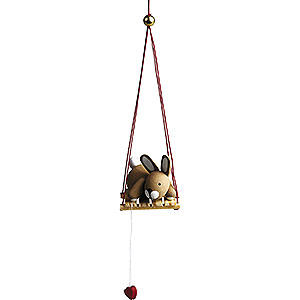 Small Figures & Ornaments Gnter Reichel Easter Bunnies Bunny on Swing - 2,7 cm / 1.1 inch