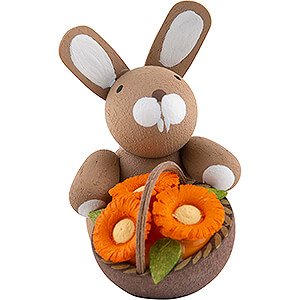 Easter Bunny with Flower Basket - 3,5 cm / 1.4 inch