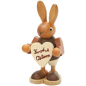 Small Figures & Ornaments Easter World Bunny with Heart Natural - 8,5 cm / 3.3 inch