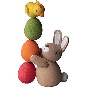 Gift Ideas Easter Bunny with Pile of Eggs - 3,5 cm / 2inch / 1.4 inch
