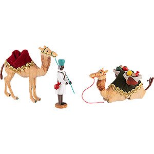 Nativity Figurines All Nativity Figurines Cameleer and two Camels - 10 cm / 3.9 inch