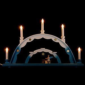 Candle Arches All Candle Arches Candle Arch - Angel at Zither and Electric Lights - 55x32 cm / 21.7x12.6 inch