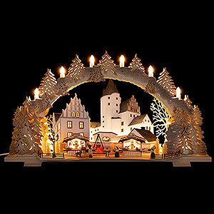 Candle Arches Illuminated inside Candle Arch - Christmas Market at Schwarzenberg Castle - 72x43 cm / 28.3x16.9 inch