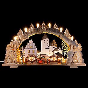 Candle Arches Illuminated inside Candle Arch - Christmas Market at Schwarzenberg Castle - 72x43 cm / 28.3x16.9 inch
