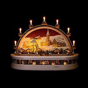 Candle Arches Illuminated inside Candle Arch - Christmas Market at the Mine of Molch - Limited Edition - 74x28x58 cm / 29x11x23 inch
