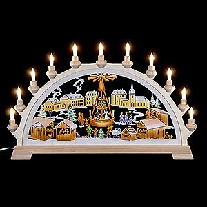 Candle Arches All Candle Arches Candle Arch - Christmas Market with Pyramid, Colored - 65x40 cm / 26x17.5 inch