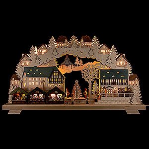 Candle Arches All Candle Arches Candle Arch - Christmas Market with Tree - 70x40 cm / 27x16 inch