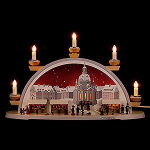 Candle Arches Illuminated inside Candle Arch - Dresden Christmas Market Approx. 1900 - 54x32x12 cm / 21x12.5x4.7 inch