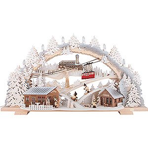 Candle Arches Illuminated inside Candle Arch - Fichtelberg Idyll with Snow - 72x43 cm / 28.3x16.9 inch