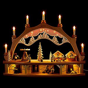 Candle Arches Illuminated inside Candle Arch - Market Place with Moving Figurines - 68x50 cm / 26.8x19.7 inch