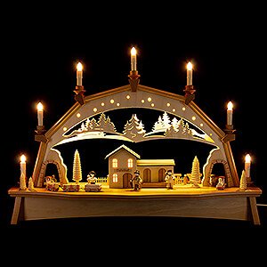 Candle Arches Illuminated inside Candle Arch - Railway with Moving Trains - 76x52 cm / 29.9x20.5 inch