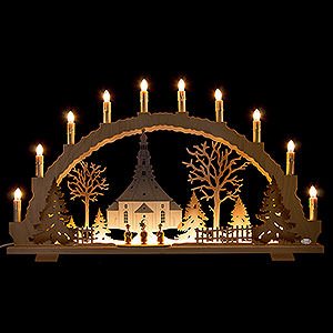 Candle Arches Illuminated inside Candle Arch - Seiffen Church - 70x42 cm / 27.6x16.5 inch