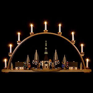 Candle Arches Illuminated inside Candle Arch - Seiffen Church  - 98x57 cm / 38.6x22.4 inch