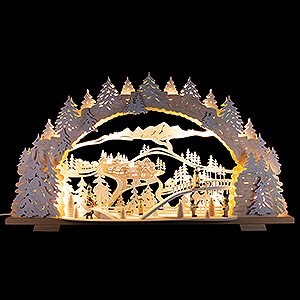Candle Arches All Candle Arches Candle Arch - Skiing and Sleeding in the Ore Mountains - 70x43 cm / 27.6x16.9 inch