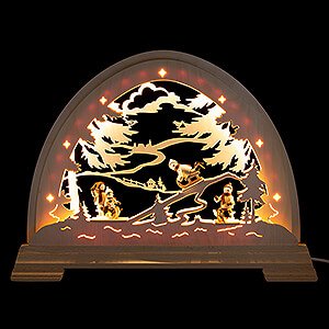 Candle Arches All Candle Arches Candle Arch - Sledding Hill with Figurines - 48x37 cm / 18.9x14.6 inch