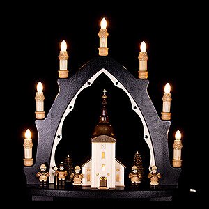 Candle Arches All Candle Arches Candle Arch - Village Church with Carolers - 43x42 cm / 16.9x16.5 inch