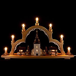 Candle Arches All Candle Arches Candle Arch - Village Church with illuminated Houses  - 44x66 cm / 17.3x26 inch