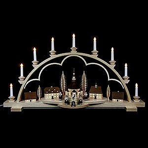Candle Arches Illuminated inside Candle Arch - Village Seiffen - 102 cm / 40 inch - 120 V Electr. (US-Standard)
