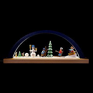 Candle Arches Country & Landscape Candle Arch - Winter Children - Blue - 40x16 cm / 15.7x6.3 inch